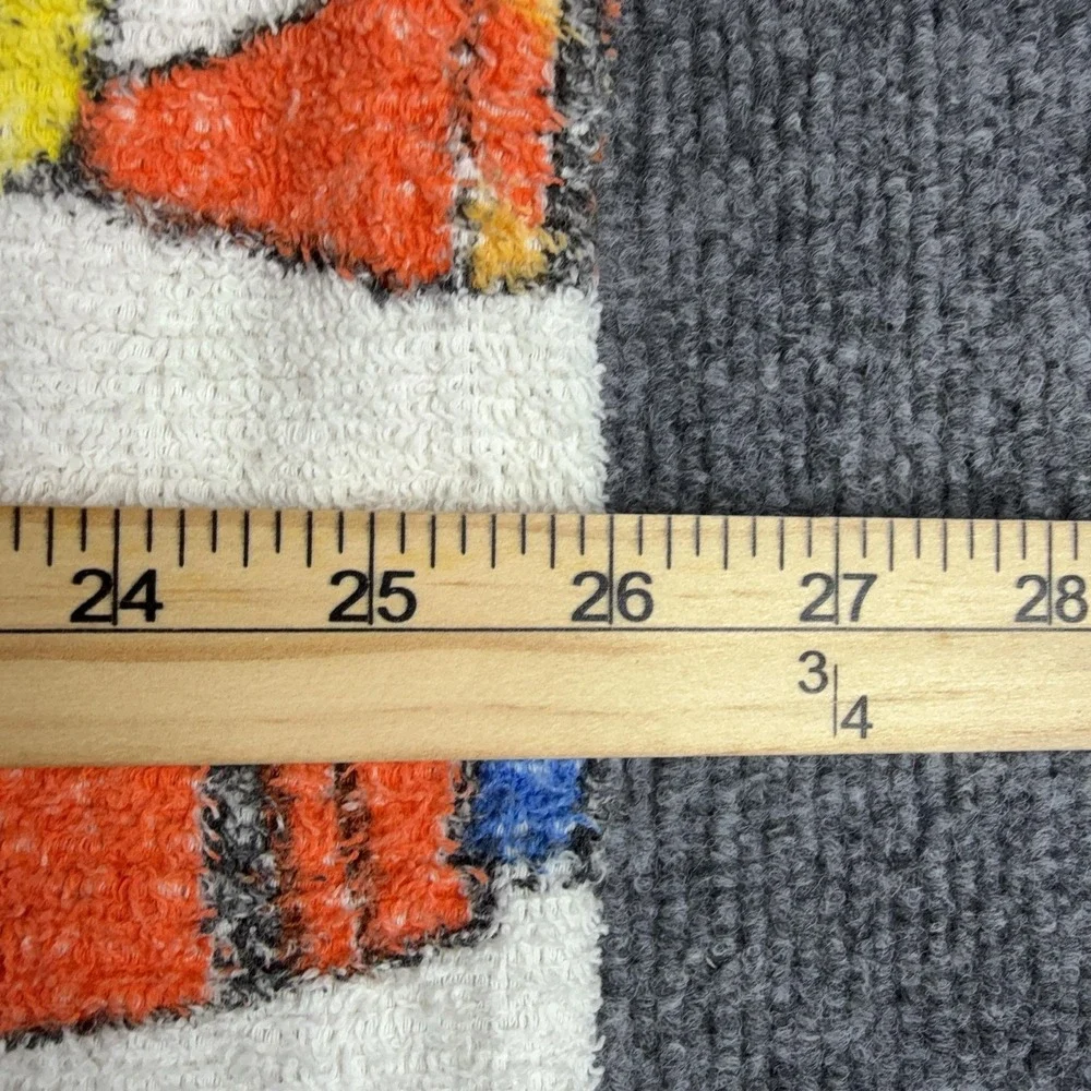 VTG R.A. Briggs Hand Towel Multicolor Crayon Print 23x52 Cotton USA Bath Decor